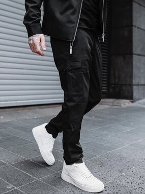 Deception Valerio Black Cargo Pants Techwear Zip Detail 30x30